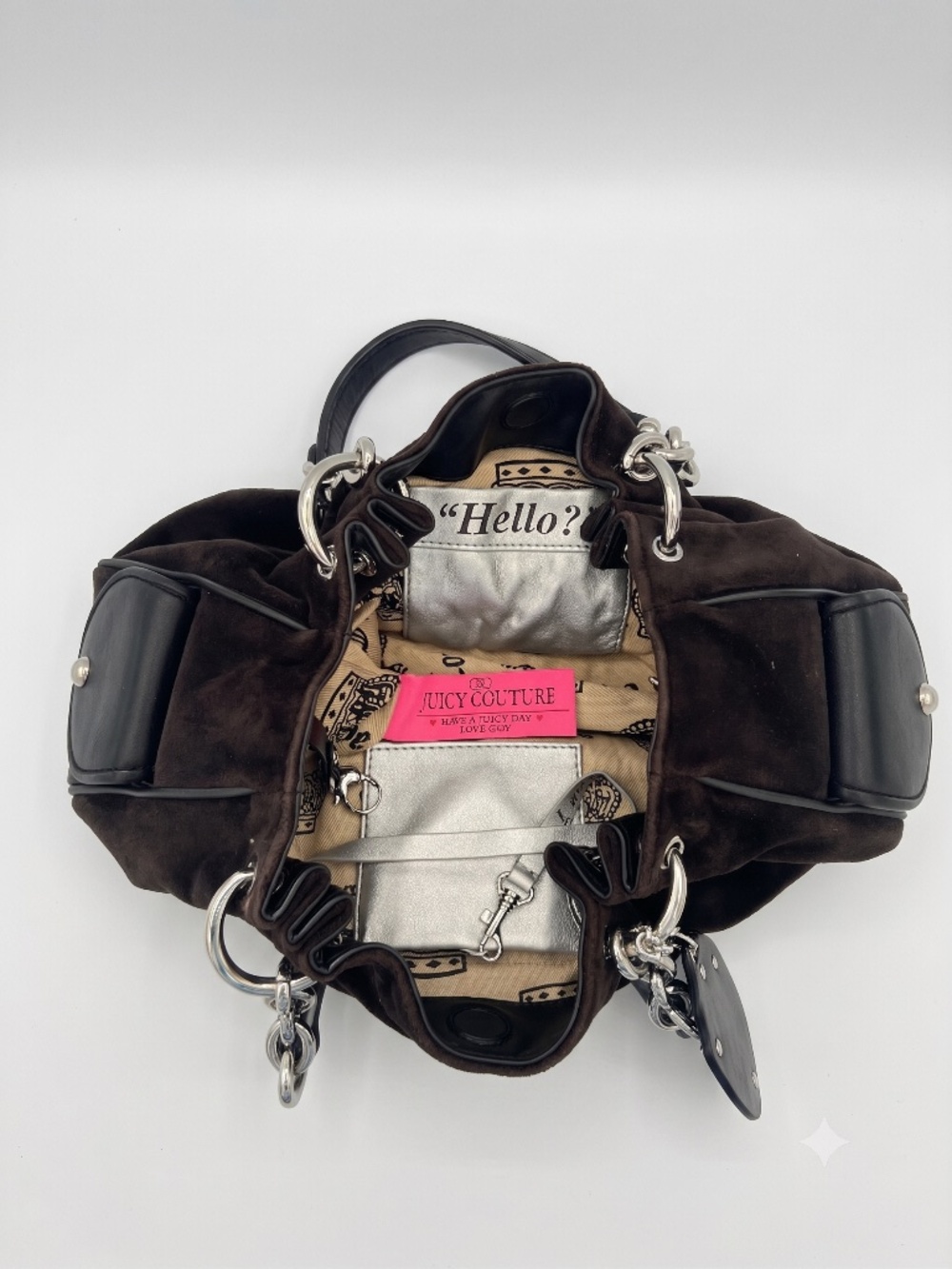 Vintage Authentic Juicy Couture Velour Crest Bag - Picture 3 of 4